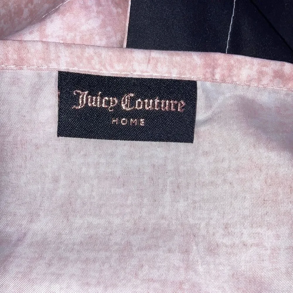 JUICY COUTURE Home Pillow Sham Blue White Cabana Stripes and Pink Standard Size